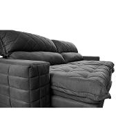 Sofá Retrátil E Reclinável 2,15m Molas Ensacadas Cama Inbox Elegance Com Thermogel Velusoft Cinza - 6