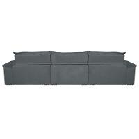 Sofá Retrátil E Reclinável 3,52m Com Molas Ensacadas Cama Inbox Aconchego Tecido Velusoft Cinza