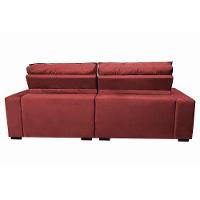 Sofá Retrátil E Reclinável 2,12m Molas Ensacadas Cama Inbox Catar Velusoft Vermelho