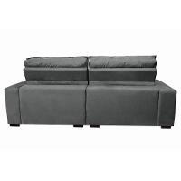 Sofá Retrátil E Reclinável 2,12m Molas Ensacadas Cama Inbox Catar Velusoft Cinza