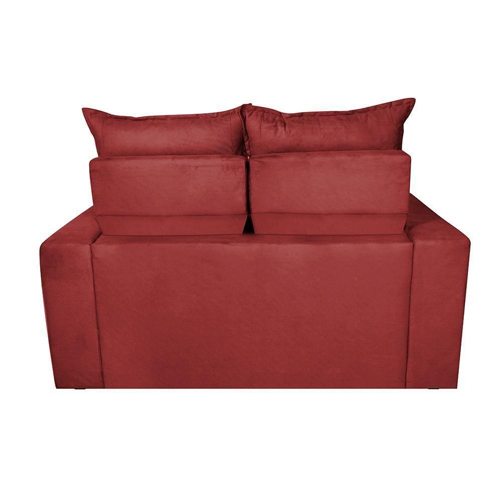 Sofá 3 Lugares Retrátil E Reclinável 1,80m Cama Inbox Smal Com Bordado Pantográfico Suede Vermelho - 4
