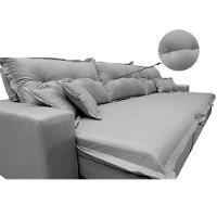 Sofá Retrátil E Reclinável 3,82m Com Molas Ensacadas Cama Inbox Prime Tecido Linho Cinza Claro - 6