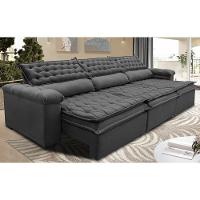 Sofá Retrátil E Reclinável 4,12m Molas Ensacadas Cama Inbox Botonê Espuma Viscoelástico Cinza - 1