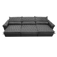 Sofá Retrátil E Reclinável 4,12m Molas Ensacadas Cama Inbox Botonê Espuma Viscoelástico Cinza - 5