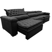 Sofá Retrátil E Reclinável 4,12m Molas Ensacadas Cama Inbox Botonê Espuma Viscoelástico Preto - 3