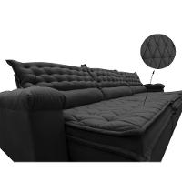 Sofá Retrátil E Reclinável 4,12m Molas Ensacadas Cama Inbox Botonê Espuma Viscoelástico Preto - 6