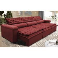 Sofá Retrátil E Reclinável 4,12m Molas Ensacadas Cama Inbox Botonê Espuma Viscoelástico Vermelho - 1