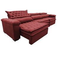 Sofá Retrátil E Reclinável 4,12m Molas Ensacadas Cama Inbox Botonê Espuma Viscoelástico Vermelho - 3