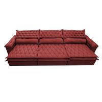 Sofá Retrátil E Reclinável 4,12m Molas Ensacadas Cama Inbox Botonê Espuma Viscoelástico Vermelho - 5