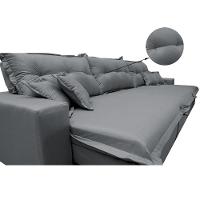 Sofá Retrátil E Reclinável 3,52m Com Molas Ensacadas Cama Inbox Prime Tecido Linho Cinza Escuro - 6