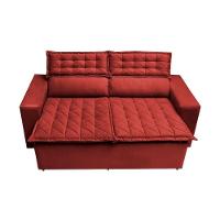 Conjunto De Sofá 3 E 2 Lugares Retrátil E Reclinável Cama Inbox Slim 2,00x1,50m Velusoft Vermelho - 7