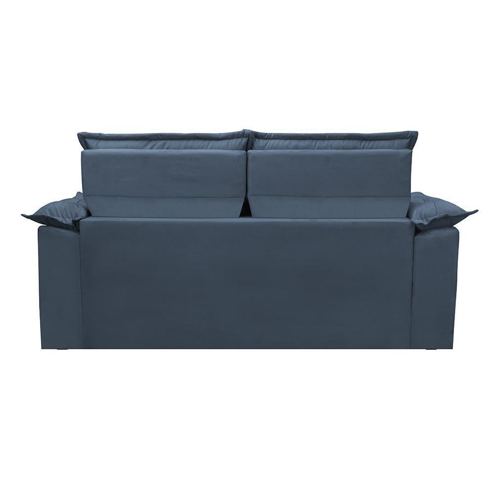 Sofá Retrátil E Reclinável Cama Inbox Compact 1,50m Tecido Suede Velusoft Azul - 4
