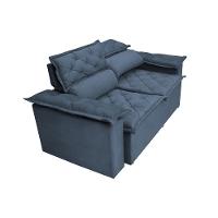 Sofá Retrátil E Reclinável Cama Inbox Compact 1,50m Tecido Suede Velusoft Azul - 2