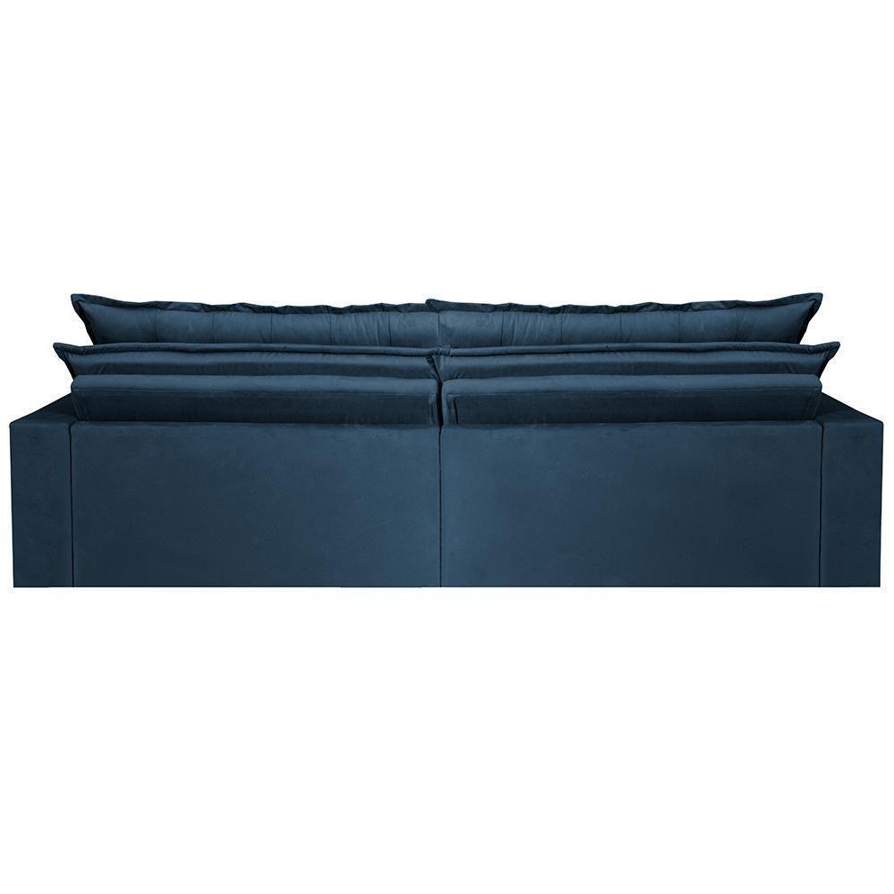 Sofá Retrátil Reclinável E Cama 2,95m Cama Inbox Suede Velusoft Azul - 3