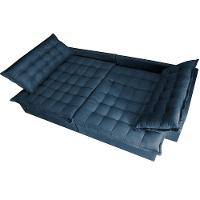 Sofá Retrátil Reclinável E Cama 2,95m Cama Inbox Suede Velusoft Azul
