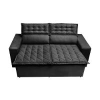 Sofá 3 Lugares Retrátil E Reclinável Cama Inbox Slim 1,80m Velusoft Preto - 5
