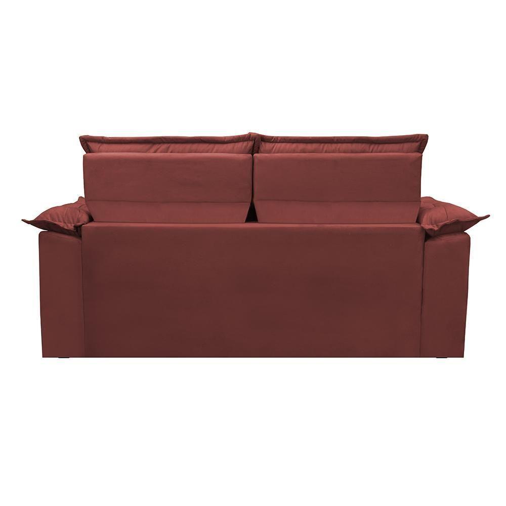 Sofá Retrátil E Reclinável Cama Inbox Compact 1,50m Tecido Suede Velusoft Vermelho - 4