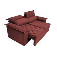 Sofá Retrátil E Reclinável Cama Inbox Compact 1,50m Tecido Suede Velusoft Vermelho - 3