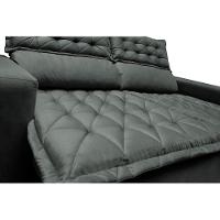 Conjunto De Sofá 3 E 2 Lugares Retrátil E Reclinável Cama Inbox Slim 2,00x1,50m Velusoft Cinza - 8