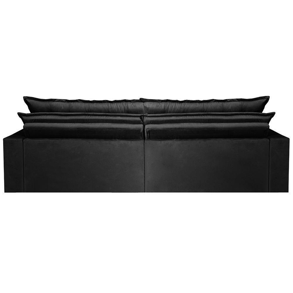 Sofá Retrátil Reclinável E Cama 2,35m Cama Inbox Flex Suede Velusoft Preto - 3