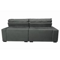 Sofá Retrátil E Reclinável Com Molas Ensacadas Cama Inbox Gold 2,12m Tecido Suede Velusoft Cinza