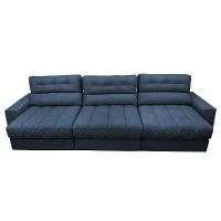Sofá Retrátil E Reclinável Com Molas Ensacadas Cama Inbox Master 3,22m Tecido Suede Azul - 5