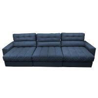 Sofá Retrátil E Reclinável Com Molas Ensacadas Cama Inbox Master 3,82m Tecido Suede Azul