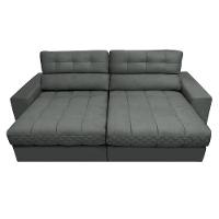 Sofá Retrátil E Reclinável Com Molas Ensacadas Cama Inbox Master 2,12m Tecido Suede Cinza - 5