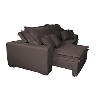 Sofa Retrátil E Reclinável Com Molas Cama Inbox Premium 2,12m Tecido Em Linho Marrom - 2