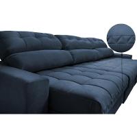 Sofá Retrátil E Reclinável Com Molas Ensacadas Cama Inbox Master 3,52m Tecido Suede Azul - 6