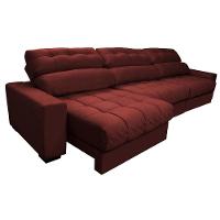 Sofá Retrátil E Reclinável Com Molas Ensacadas Cama Inbox Master 3,52m Tecido Suede Vermelho - 3