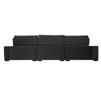 Sofá Retrátil E Reclinável 3,85M Cama Inbox Big Puffer Com Softgel D40 Velupluma Preto