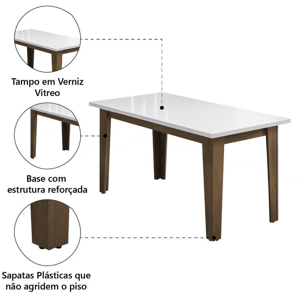 Mesa Miami 1,60m Cedro - Off White Dobuê Cedro - Off White - 4