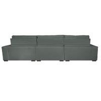 Sofá Retrátil E Reclinável 3,52m Austin Com Molas No Assento Tecido Suede Velusoft Cinza