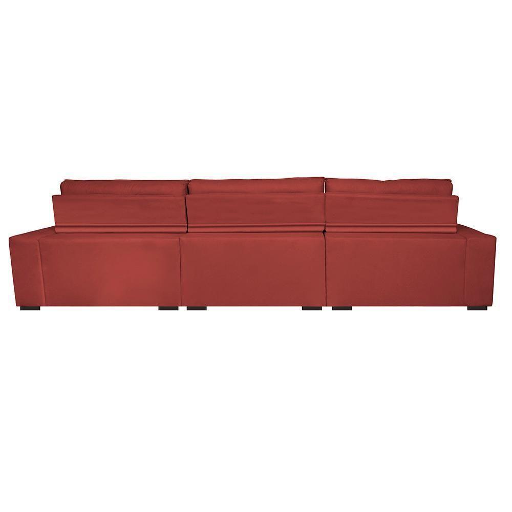 Sofá Retrátil E Reclinável 3,52m Austin Com Molas No Assento Tecido Suede Velusoft Vermelho - 4