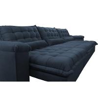Sofá Retrátil E Reclinável 3,52m Com Molas Ensacadas Cama Inbox Aconchego Tecido Velusoft Azul - 6