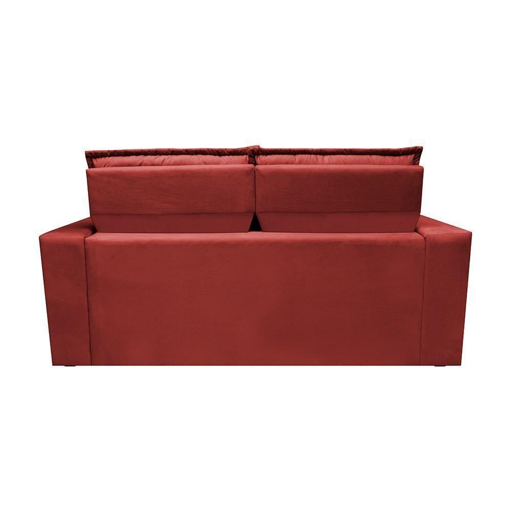 Sofá Retrátil E Reclinável Cama Inbox Slim 1,50m Tecido Suede Velusoft Vermelho - 4