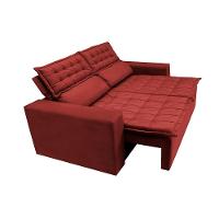 Sofá Retrátil E Reclinável Cama Inbox Slim 1,50m Tecido Suede Velusoft Vermelho - 2