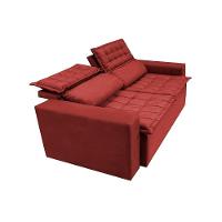 Sofá Retrátil E Reclinável Cama Inbox Slim 1,50m Tecido Suede Velusoft Vermelho - 3
