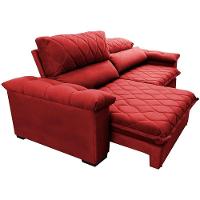 Sofá Retrátil E Reclinável 3,15m Molas Ensacadas Cama Inbox Big Home Com Bordado Velusoft Vermelho - 3