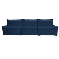 Sofá Retrátil E Reclinável 3,55M Cama Inbox Big Fresh Com Softgel D40 Velupluma Azul