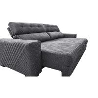 Sofá Retrátil E Reclinável 2,95m Molas Ensacadas Cama Inbox Style Thermo Gel Linho Cinza Escuro - 6