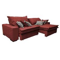 Sofá Retrátil E Reclinável 2,92m Com Molas Ensacadas Cama Inbox Supreme Tecido Velusoft Vermelho - 2