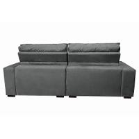 Sofá Retrátil E Reclinável 3,12m Molas Ensacadas Cama Inbox Catar Velusoft Cinza