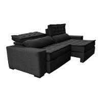 Sofá Retrátil E Reclinável 2,95M Cama Inbox Big Puffer Com Softgel D40 Velupluma Preto - 2