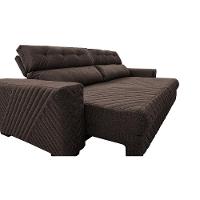 Sofá Retrátil E Reclinável 2,95m Molas Ensacadas Cama Inbox Style Thermo Gel Linho Marrom - 6
