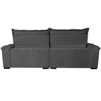 Sofá Retrátil E Reclinável 3,15M Cama Inbox Big Fresh Com Softgel D40 Velupluma Cinza