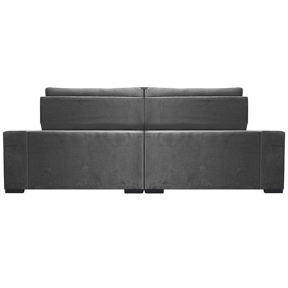 Sofá Retrátil E Reclinável 2,95M Cama Inbox Big Star Com Softgel D40 Velupluma Cinza - 4