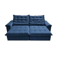 Sofá Retrátil E Reclinável 2,95M Cama Inbox Big Fresh Com Softgel D40 Velupluma Azul - 5