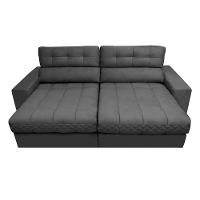 Sofá Retrátil E Reclinável 2,72m Molas Ensacadas Cama Inbox Brasil Velusoft Cinza - 5